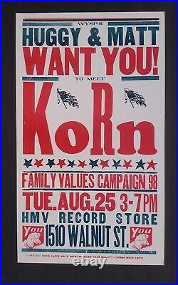 RARE 1998 KORN Hatch Show Print Nashville PHILLY HMV RECORD STORE Concert Poster