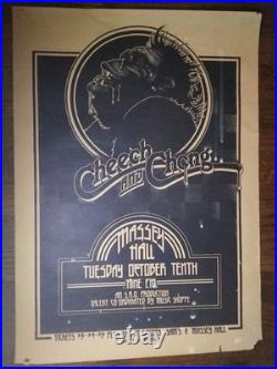RARE ORIGINAL CHEECH & CHONG MASSEY HALL CANADA 1972 concert poster PSYCHEDELIC