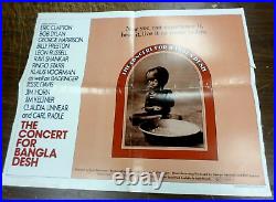 RARE ORIGINAL Concert for Bangladesh POSTER Eric Clapton George Harrison Live