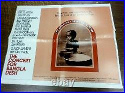 RARE ORIGINAL Concert for Bangladesh POSTER Eric Clapton George Harrison Live