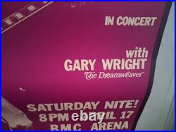 RARE ORIGINAL Peter Frampton GARY WRIGHT Concert Tour Poster Honolulu HAWAII
