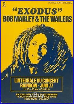 RARE Original Bob Marley Exodus 1977 Concert Poster, Only One in Private Hands