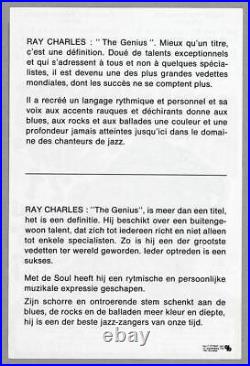 RAY CHARLES rare vintage original Brussels 1971 jazz concert handbill