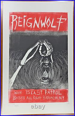 REIGNWOLF Baby's All Right BROOKLYN NY 2014 Concert POSTER Dan Curran LE #10/50
