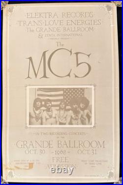 RGP 113 MC5 Grande Ballroom October 1968 Original First Print Concert Poster