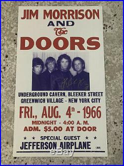 ROBBY KRIEGER The Doors Signed 13x22 Concert Poster