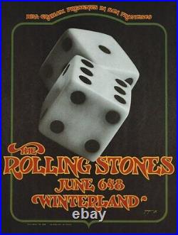 ROLLING STONES BG289-2 WINTERLAND concert poster DAVID SINGER BILL GRAHAM 1972