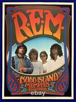 R. E. M. POSTER Mudd Island 1986 Memphis TN Concert Rick Griffin Randy Tuten PCL#3