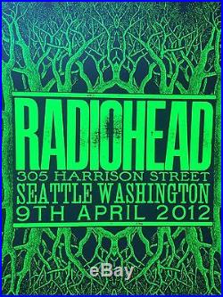 Radiohead 4/9/2012 Seattle, WA concert poster Limited Edition numbered 155/400