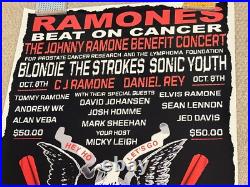 Ramones Beat On Cancer concert original 2004 poster Blondie, The Strokes, more