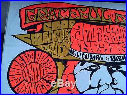 Rare 1960s Vintage Grateful Dead Poster for canceled concert Wash, DC June 1967