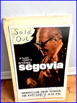 Rare Concert Only One On Ebay Andres Segovia Poster Signed 22.5 X 14 Office
