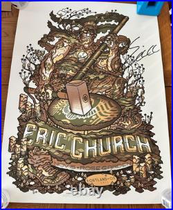 Rare Eric Church Autographed 2012 concert Poster #90/120 Guy Burwell signed Rare Eric Church Autographed 2012 concert Poster #90/120 Guy Burwell signed