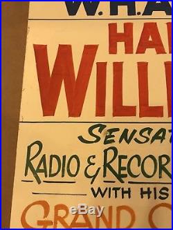 Rare HANK WILLIAMS Sr 1951 Original concert poster Birmingham Alabama