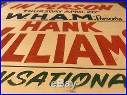 Rare HANK WILLIAMS Sr 1951 Original concert poster Birmingham Alabama