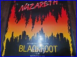 Rare Original Nazareth Scottish Rock Band 1980 Concert Poster Blackfoot