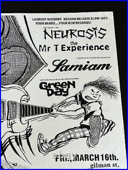 Real Vintage Green Day 924 Gilman St Original Concert Poster from 1990