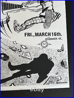 Real Vintage Green Day 924 Gilman St Original Concert Poster from 1990