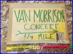 Really Cool Orig. Handmade Van Morrison Concert Sign Poster 1973 Lenox Inn MA