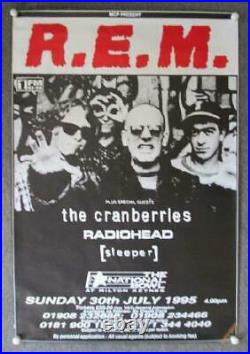 Rem Radiohead England 1995 Original Concert Poster Large Jumbo