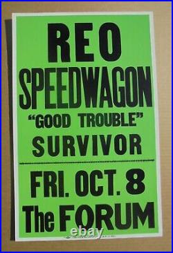 Reo Speedwagon At The Forum Original Vintage Concert Promotion Poster