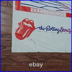 Rolling Stones 1982 Original European Tour Concert Poster Super Rare. Pre-owned