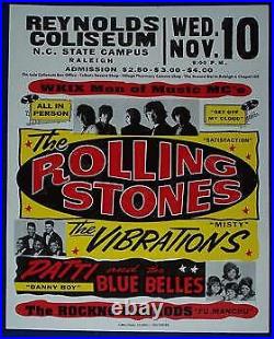 Rolling Stones Globe Cardboard Concert Poster Raleigh