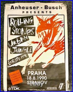 Rolling Stones Prague Concert Poster, 1990 and the ticket
