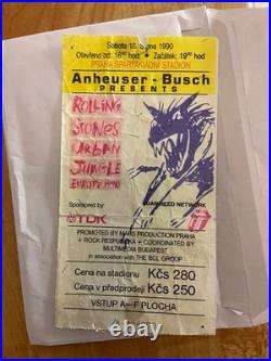 Rolling Stones Prague Concert Poster, 1990 and the ticket