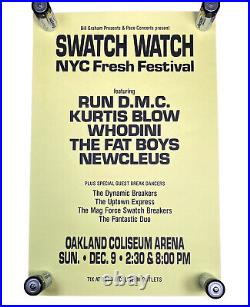 Run DMC Bill Graham Presents NYC Swatch Watch Fest Original Concert Poster 1984