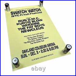 Run DMC Bill Graham Presents NYC Swatch Watch Fest Original Concert Poster 1984