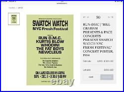 Run DMC Bill Graham Presents NYC Swatch Watch Fest Original Concert Poster 1984