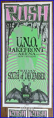 Rush New Orleans 96 Concert Print Poster Art with2 Handbills Arminski Geddy Peart