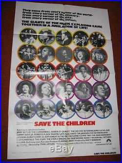 SAVE THE CHILDREN original MOVIE POSTER 1973 Motown concert like LIVE AID