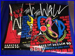 SET(3)vintage 1990 Roger Waters Wall Live Berlin CONCERT POSTER Pink Floyd 24x35
