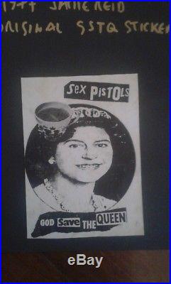 SEX PISTOLS Used GSTQ gummed sticker JAMIE REID poster flyer 45 LP punk concert