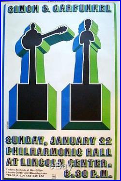 SIMON AND GARFUNKEL Vintage 1967 NEW YORK concert poster MILTON GLASER SUPERB