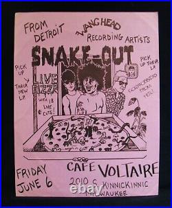 SNAKE-OUTDetroit MI. Surf Punk Band 1986 Concert Poster/FlyerMilwaukee WI