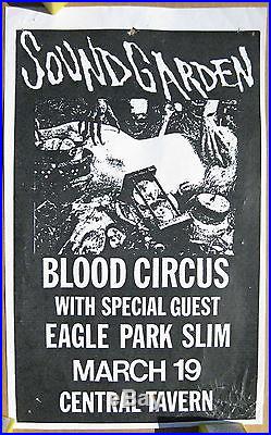 SOUNDGARDEN Central Tavern SEATTLE 1988 CONCERT POSTER Blood Circus SUB POP