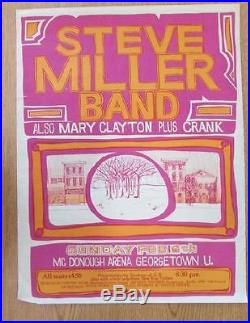 Steve Miller Band Washington DC 1972 Original Concert Poster Georgetown