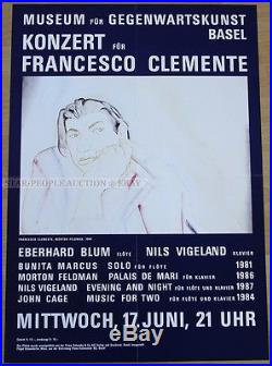 SWISS CONCERT POSTER A CONCERT FOR FRANCESCO CLEMENTE morton feldman art