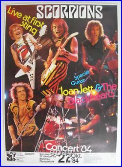 Scorpions Concert Tour Poster 1984 Autographed By Schenker Jabs Buchholz Meine