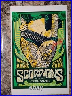 Scorpions Signed Concert Poster Coa Included Overall Size 11 X 17 Inches