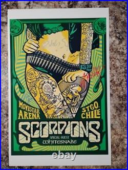 Scorpions Signed Concert Poster Coa Included Overall Size 11 X 17 Inches