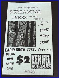 Screaming Trees Short Dogs Grow Kennel Club 1988 Original Concert Poster