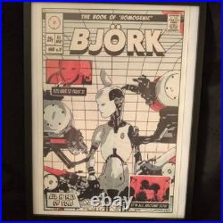 Signed Bjork Concert Poster Framed with Event Pass Oakland 2001 BGP-271 Signed Bjork Concert Poster Framed with Event Pass Oakland 2001 BGP-271