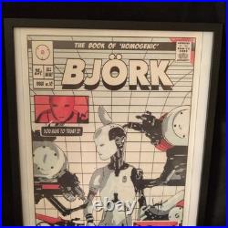 Signed Bjork Concert Poster Framed with Event Pass Oakland 2001 BGP-271 Signed Bjork Concert Poster Framed with Event Pass Oakland 2001 BGP-271