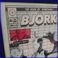 Signed Bjork Concert Poster Framed with Event Pass Oakland 2001 BGP-271 Signed Bjork Concert Poster Framed with Event Pass Oakland 2001 BGP-271