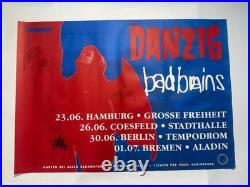 Signed By All Four Band Members 1991 Danzig Concert Poster Gemany
