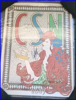 Signed Crosby Stills & Nash Wooden Ships CSN 2014 Concert Poster